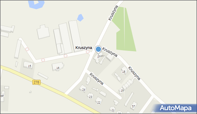 Kruszyna, Kruszyna, 17, mapa Kruszyna