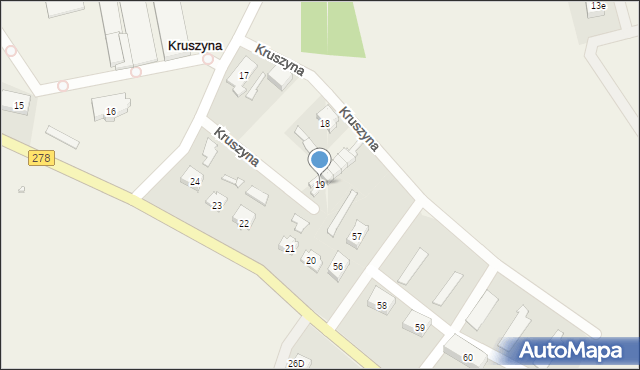 Kruszyna, Kruszyna, 19, mapa Kruszyna