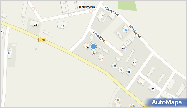 Kruszyna, Kruszyna, 23, mapa Kruszyna