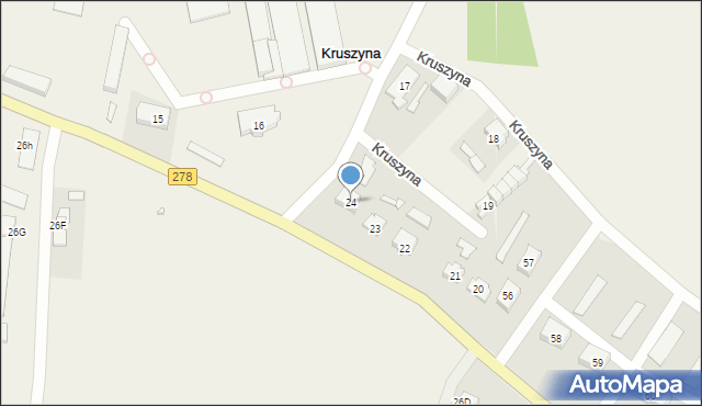 Kruszyna, Kruszyna, 24, mapa Kruszyna