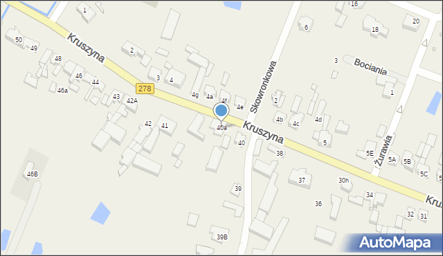 Kruszyna, Kruszyna, 40a, mapa Kruszyna