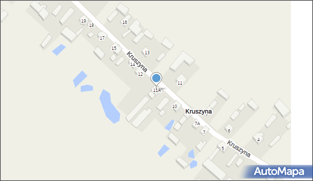 Kruszyna, Kruszyna, 11A, mapa Kruszyna
