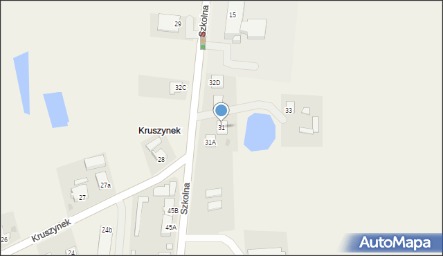 Kruszynek, Kruszynek, 31, mapa Kruszynek