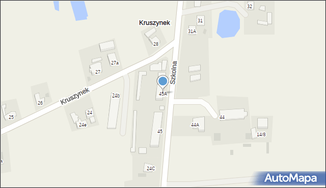 Kruszynek, Kruszynek, 45A, mapa Kruszynek