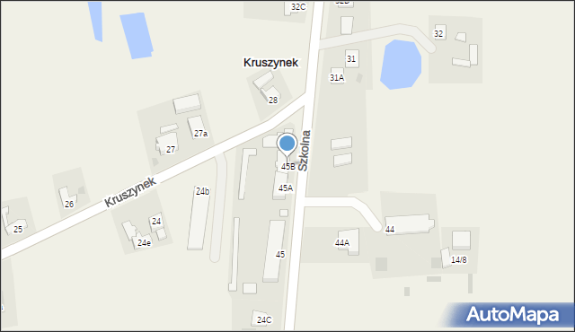 Kruszynek, Kruszynek, 45B, mapa Kruszynek