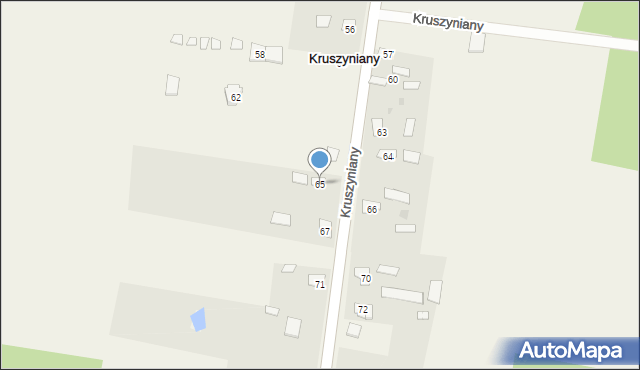 Kruszyniany, Kruszyniany, 65, mapa Kruszyniany