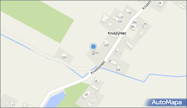 Kruszyniec, Kruszyniec, 22c, mapa Kruszyniec