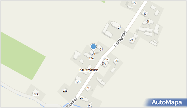 Kruszyniec, Kruszyniec, 23, mapa Kruszyniec