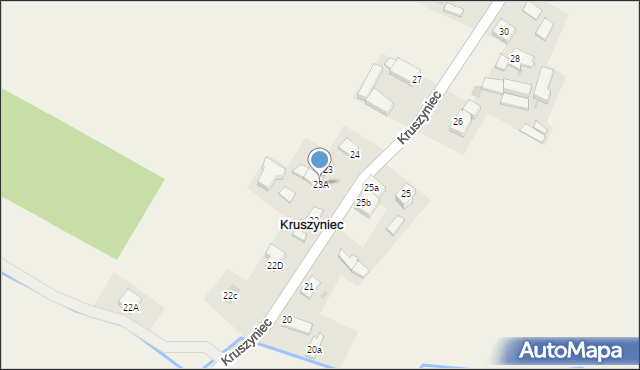 Kruszyniec, Kruszyniec, 23A, mapa Kruszyniec