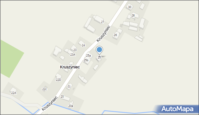 Kruszyniec, Kruszyniec, 25, mapa Kruszyniec