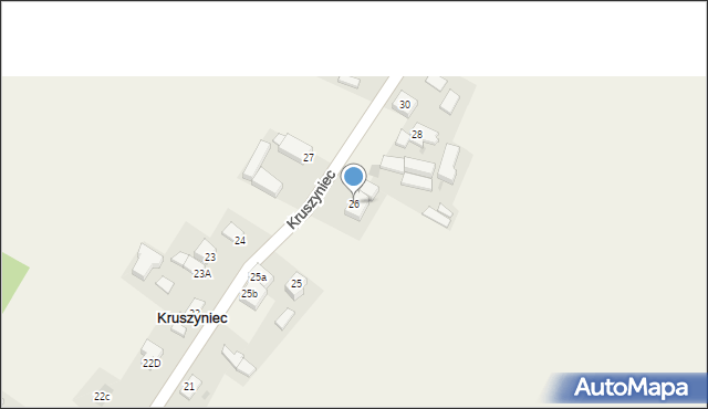 Kruszyniec, Kruszyniec, 26, mapa Kruszyniec