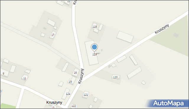 Kruszyny, Kruszyny, 119, mapa Kruszyny
