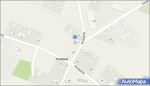 Kruszyny, Kruszyny, 15, mapa Kruszyny