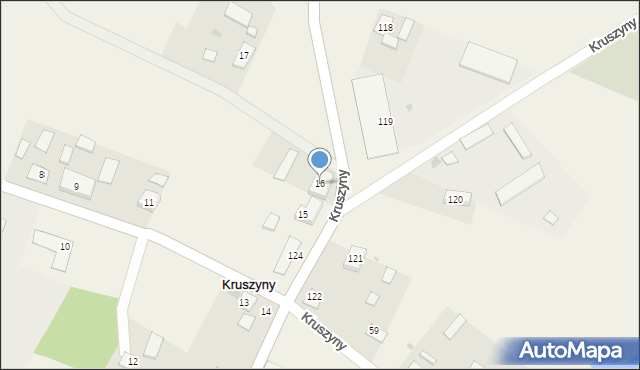 Kruszyny, Kruszyny, 16, mapa Kruszyny