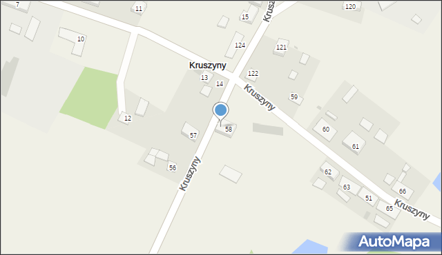 Kruszyny, Kruszyny, 58a, mapa Kruszyny