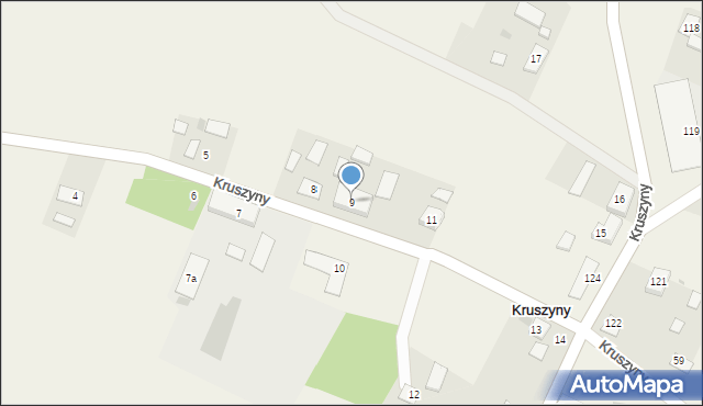 Kruszyny, Kruszyny, 9, mapa Kruszyny