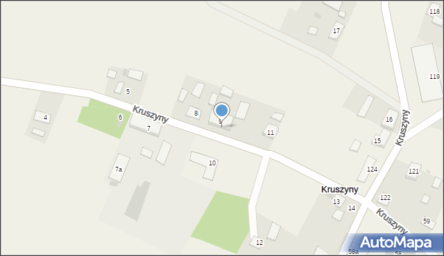 Kruszyny, Kruszyny, 9a, mapa Kruszyny