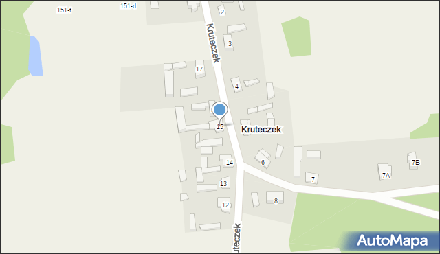 Kruteczek, Kruteczek, 15, mapa Kruteczek