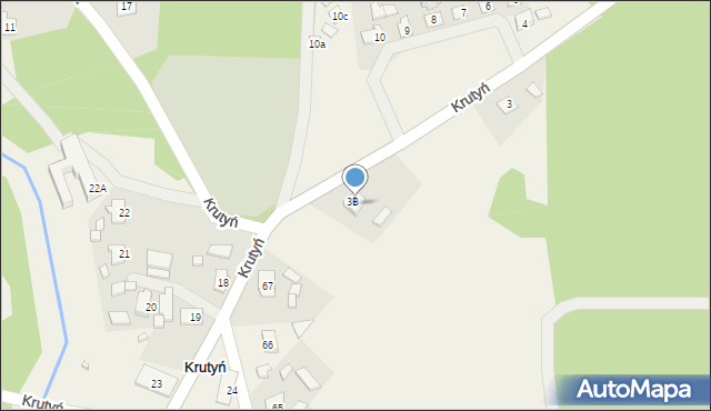 Krutyń, Krutyń, 3a, mapa Krutyń