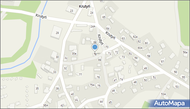 Krutyń, Krutyń, 78, mapa Krutyń