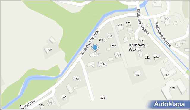 Krużlowa Wyżna, Krużlowa Wyżna, 118, mapa Krużlowa Wyżna