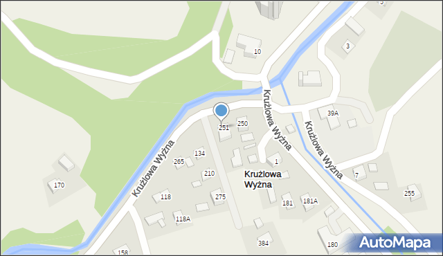 Krużlowa Wyżna, Krużlowa Wyżna, 251, mapa Krużlowa Wyżna