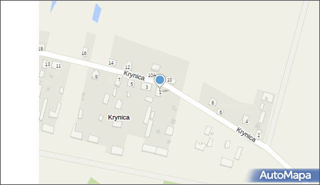 Krynica, Krynica, 1, mapa Krynica