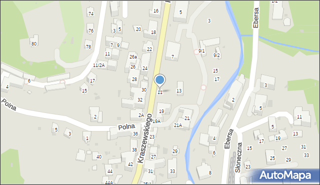 Krynica-Zdrój, Kraszewskiego Józefa Ignacego, 11, mapa Krynica-Zdrój