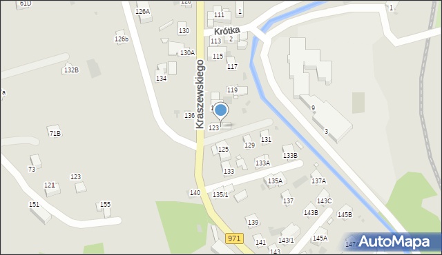 Krynica-Zdrój, Kraszewskiego Józefa Ignacego, 123A, mapa Krynica-Zdrój