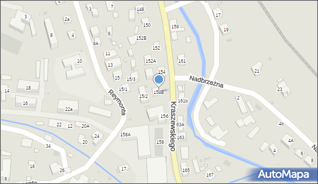 Krynica-Zdrój, Kraszewskiego Józefa Ignacego, 154B, mapa Krynica-Zdrój