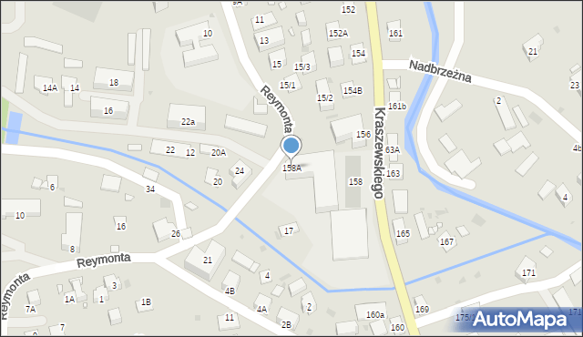 Krynica-Zdrój, Kraszewskiego Józefa Ignacego, 158A, mapa Krynica-Zdrój