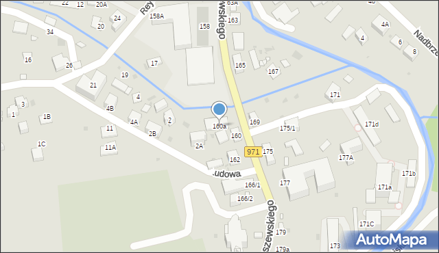 Krynica-Zdrój, Kraszewskiego Józefa Ignacego, 160a, mapa Krynica-Zdrój