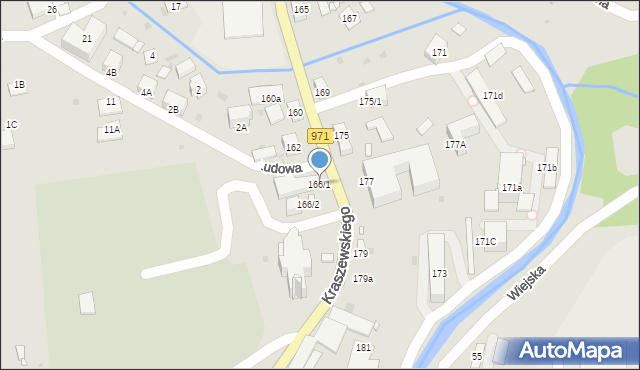 Krynica-Zdrój, Kraszewskiego Józefa Ignacego, 166/1, mapa Krynica-Zdrój