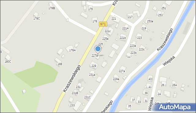 Krynica-Zdrój, Kraszewskiego Józefa Ignacego, 227b1, mapa Krynica-Zdrój