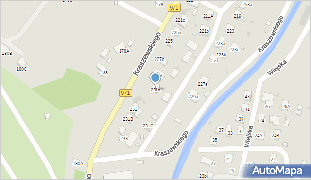 Krynica-Zdrój, Kraszewskiego Józefa Ignacego, 231a, mapa Krynica-Zdrój