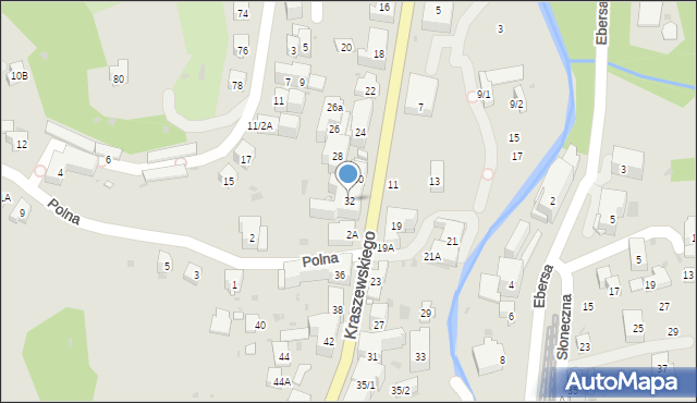 Krynica-Zdrój, Kraszewskiego Józefa Ignacego, 32, mapa Krynica-Zdrój