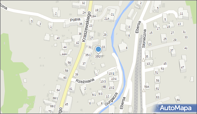 Krynica-Zdrój, Kraszewskiego Józefa Ignacego, 35/2, mapa Krynica-Zdrój