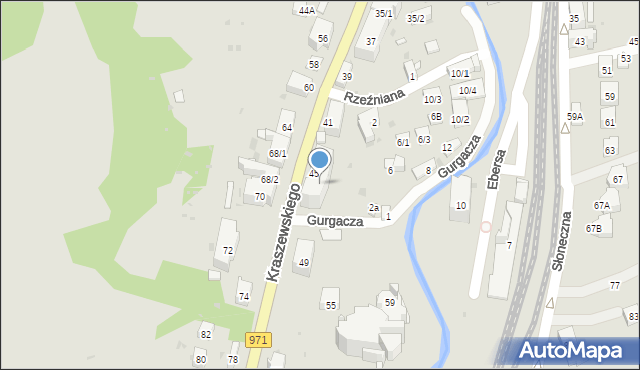 Krynica-Zdrój, Kraszewskiego Józefa Ignacego, 45/47, mapa Krynica-Zdrój