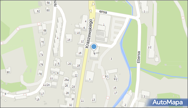 Krynica-Zdrój, Kraszewskiego Józefa Ignacego, 5, mapa Krynica-Zdrój