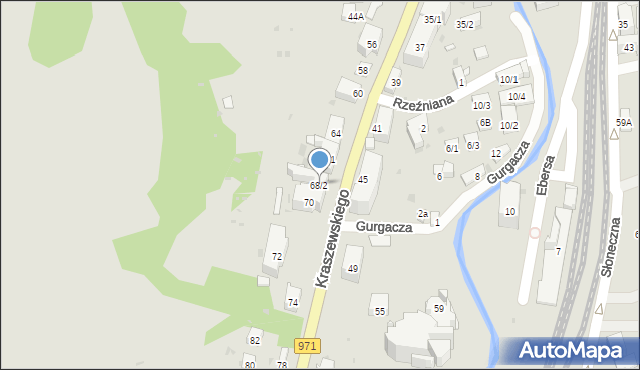 Krynica-Zdrój, Kraszewskiego Józefa Ignacego, 68/2, mapa Krynica-Zdrój