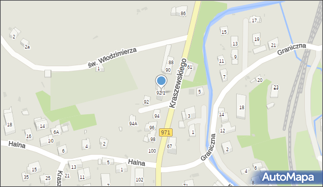 Krynica-Zdrój, Kraszewskiego Józefa Ignacego, 92/1, mapa Krynica-Zdrój