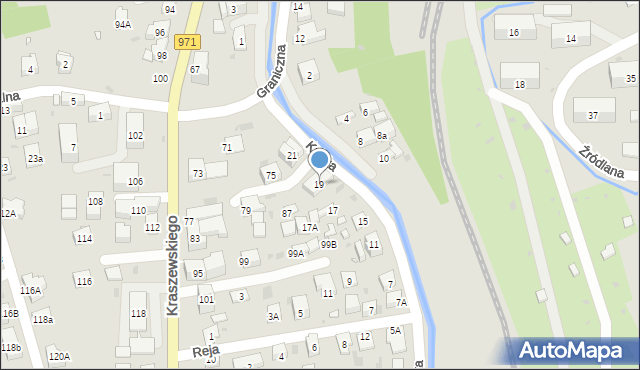 Krynica-Zdrój, Krótka, 19, mapa Krynica-Zdrój