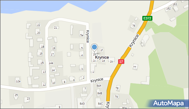 Krynice, Krynice, 1d, mapa Krynice