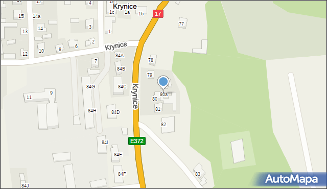 Krynice, Krynice, 80a, mapa Krynice