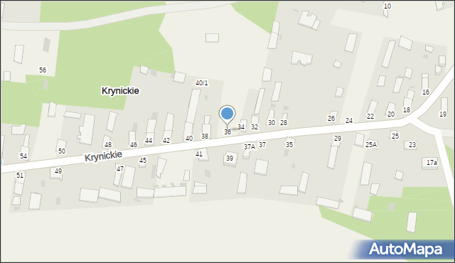 Krynickie, Krynickie, 36, mapa Krynickie