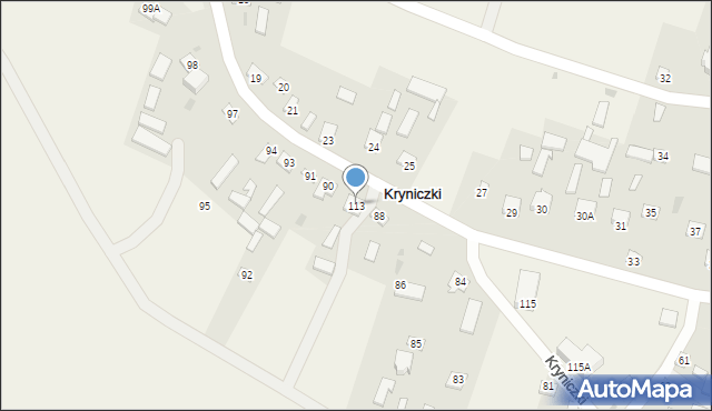 Kryniczki, Kryniczki, 113, mapa Kryniczki