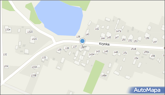 Krynka, Krynka, 139, mapa Krynka