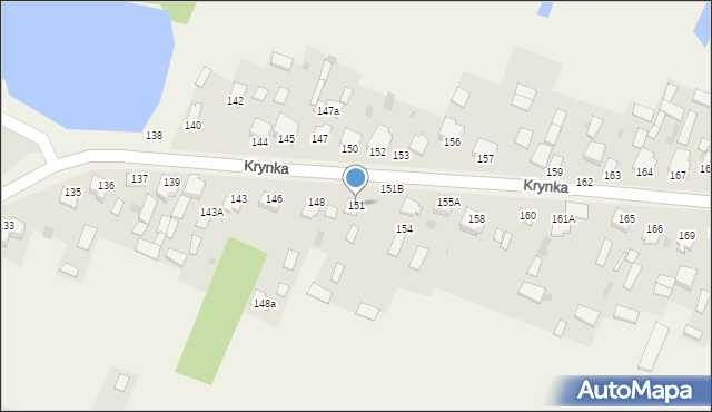 Krynka, Krynka, 151, mapa Krynka