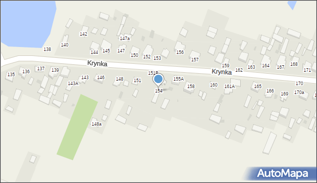 Krynka, Krynka, 154, mapa Krynka