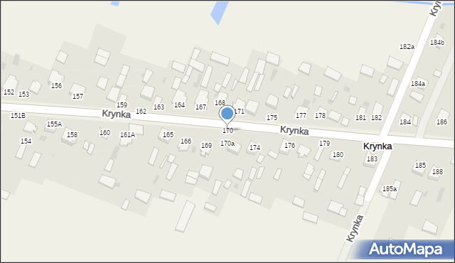 Krynka, Krynka, 170, mapa Krynka